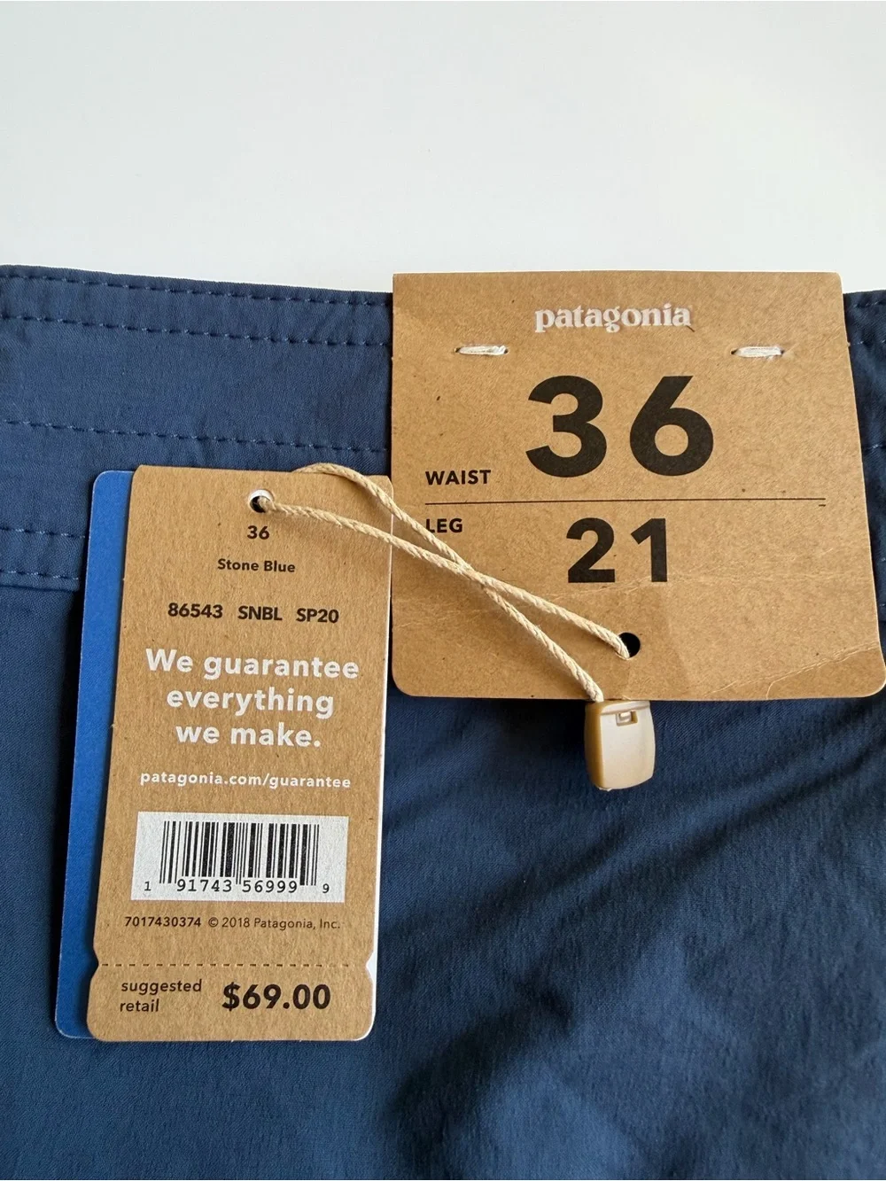 Patagonia Wavefarer Unlined Board Shorts Mens 36 Stone Blue New